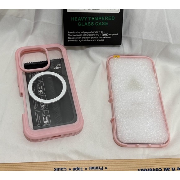 For iPhone 16 Pro Magnetic Case Shockproof & Screen Protector Pink New - Picture 4 of 8